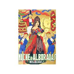 NOCHE DE ALBORADAS - NIT D´ALBAES. BARREIRA. 1930 CA. 165X120 cm. (65x47,2 in.). Litografía. B -. Ra