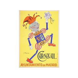 CARNAVAL. AYUNTAMIENTO DE MADRID. PIZARROSO, J. (1930 CA.). 106x80cm. (41,7x31,5in.). Litografía. A-