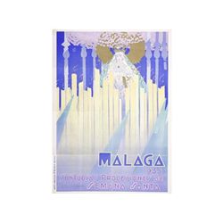 MÁLAGA 1935. SUNTUOSAS PROCESIONES DE SEMANA SANTA. ARISTO-TELLEZ. 1935. 116x84cm. (45,5x33in.). Lit