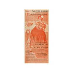 PLAZA DE TOROS DE BARCELONA. ESTRAORDINARIA CORRIDA. CONEJITO Y ALGABEÑO. CASAS. 1900. 39x18 cm. (15