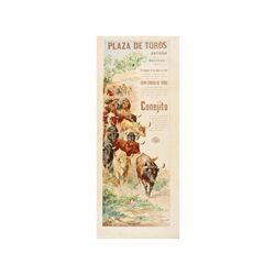 LOTE DE 6 CARTELES DE TOROS. 1910 CA. 45x20 cm. aprox. c/u. (17,7x8 in.). Litografias. A -. TOROS. C