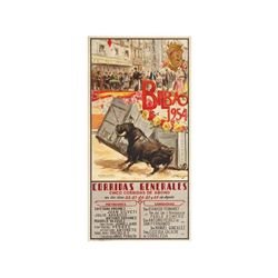 BILBAO CORRIDAS GENERALES. 1954. 107,5x54 cm. (42,2x21,2 in.). Litografía. A -. Valencia: Lit. Orteg