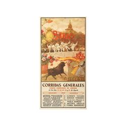 BILBAO CORRIDAS GENERALES. REUS, J. 1955. 107,5x54 cm. (42,2x21,2 in.). Litografía. A. Valencia: Imp