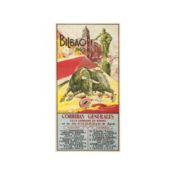 BILBAO. CORRIDAS GENERALES. GARCIA CAMPOS. 1960. 107,5x54 cm. (42,2x21,2 in.). Litografía. A -. Pequ