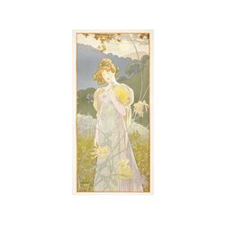 EL OTOÑO. PANEL DECORATIVO. 1899. 117,5x57,5cm. (46,5x22,5in.). Litografía. A-. Entelado. ARTE Y CUL
