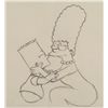 Image 2 : Simpsons Original Production Drawing Marge and Bart Hug