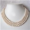 Image 2 : FORMAL Three Row White Freshwater Pearl Necklace 17-19i