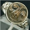 Image 1 : HANDCARVED SMOKY TOPAZ FACE SET IN STERLING SILVER RING