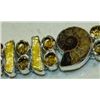 Image 2 : Lovely AMMONITE FOSSIL CITRINE & BIWA PEARL Sterling S