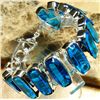 Image 1 : Exquistie Blue Topaz and Sterling Silver Bracelet
