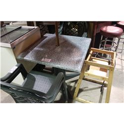 GREEN OUTDOOR PATIO TABLE