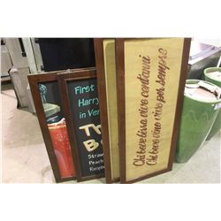 LOT OF MAHOGANY FRAMED RESTAURANT ART