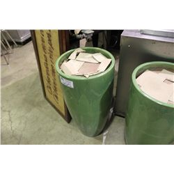 3 GREEN CERAMIC PLANTER POT SETS