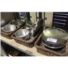 Image 1 : 4 WICKER BINS OF ASSORTED COOKING PANS
