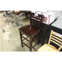 WOODEN ESPRESSO BAR HEIGHT RESTAURANT STOOL