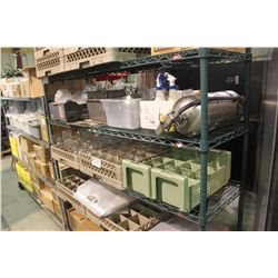 KITCHEN CONTENTS ON MOBILE RACK (RACK NOT