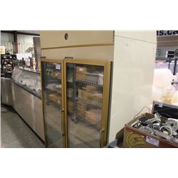 DOUBLE DOOR GLASS FRONT ICE CREAM DISPLAY FREEZER
