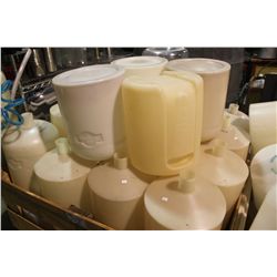 BIN OF PLASTIC WINE FERMENTING BOTTLE