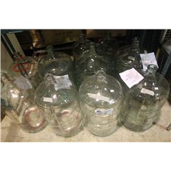 LOT OF GLASS WINE FERMENTING BOTTES
