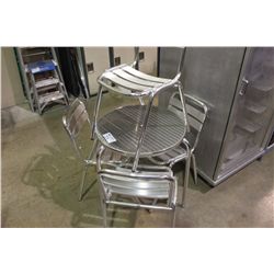 CHROME CAFE TABLE & 4 CHAIRS