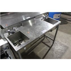 STAINLESS STEEL 2 BAY HAND WASH SINK