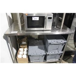 STAINLESS STEEL PREP TABLE & STORAGE BINS