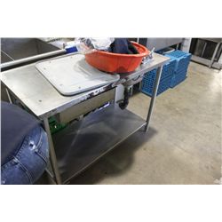 STIANLESS STEEL PREP TABLE WITH HAND WASH SINK