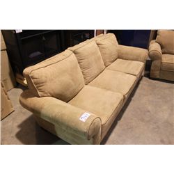 BEIGE MICRO FIBER COUCH & LOVE SEAT