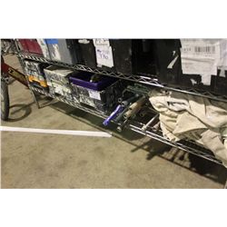 SHELF OF PAINTING MATERIAL & TOOLS