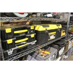 LOT OF TOOL BOXES, CONTENTS AND HARDWARE