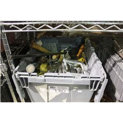 BIN OF ASSORTED TOOLS