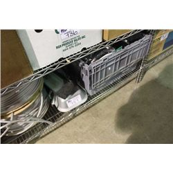 SHELF OF MISCELLANEOUS ELECTRONICS