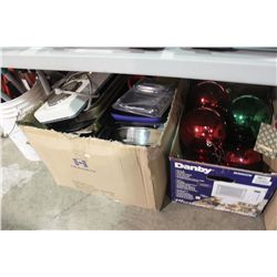 LARGE LOT OF ASSORTED CHRISTMAS & HOUSEHOLD ITEMS
