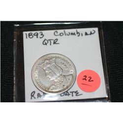 1893 Columbian Quarter, Rare Date