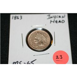 1863 Indian Head Penny MS65
