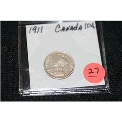 1911 Canadian 10 Cent Piece