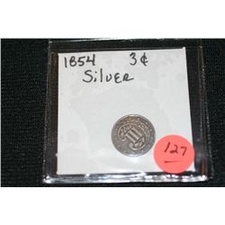 1854 Silver Three Cent Piece