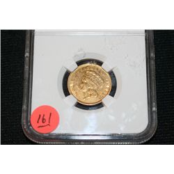 1854 Gold $3 Indian Princess NGC Graded AU Details Improperly Cleaned