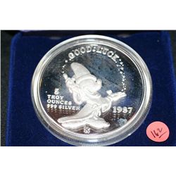 1987 Mickey's Magic First Edition Silver 3 Troy Oz Good Luck Token