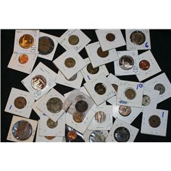 Lot of 38, US and Foreign Coins/Tokens various denominations, dates & conditions