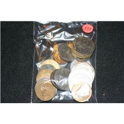 Lot of 50, Foreign Coins and Tokens various dates & conditions