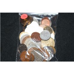 Lot of 50, Foreign Coins and Tokens various dates & conditions