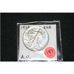 1938 Silver Walking Dollar AU