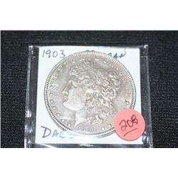 1903 Silver Morgan Dollar, dark