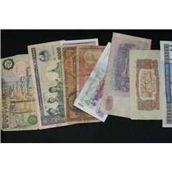 Lot of 10, Foreign Bank Notes various dates & conditions