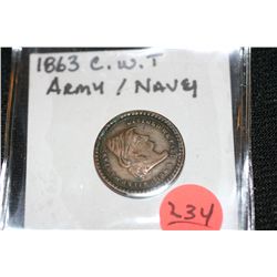 1863 Civil War Token Army/Navy