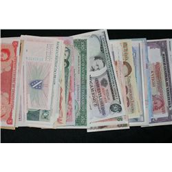 Lot of 100, Foreign Bank Notes various dates & conditions, crisp