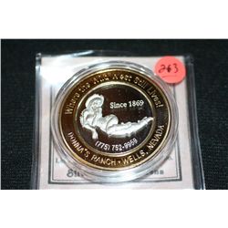 Donna's Ranch Brothel $10 Silver State Brothel Token .999 Silver & 24k Gold