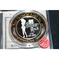 Pussycat Ranch $10 Silver State Brothel Token .999 Silver & 24k Gold