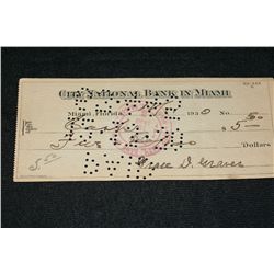 1930 City National Bank of Miami Bank Draft